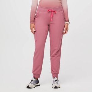 Figs Technical Collection Zamora BCA Pink Scrub Pant Jogger High Waisted Size M